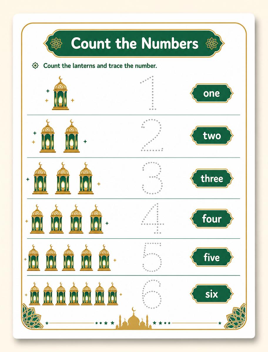 Preview worksheet Angka Arab